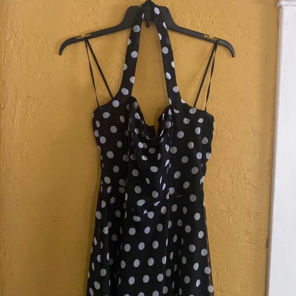 Halter dress (Black with white polkadots)